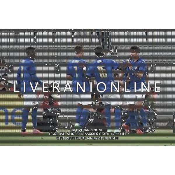 esultanza Italia dopo il gol dell\'1 a 0 Italia vs Svezia Campionato Europeo Under 21 EURO 2023 fase di qualificazione - gruppo F Monza 12-10-2021 Stadio Brianteo foto Roberto Garavaglia/ag. Aldo Liverani sas/AGENZIA ALDO LIVERANI SAS