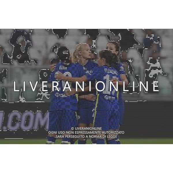 Torino 13.10.2021 Stadio Allianz Stadium ©Manuela Viganti/Agenzia Aldo Liverani Juventus vs Chelsea Champions League Women\'s 2021/2022 Nella foto: esultanza chelsea dopo il gol di pernille harder ©VIGANTI/AGENZIA ALDO LIVERANI SAS