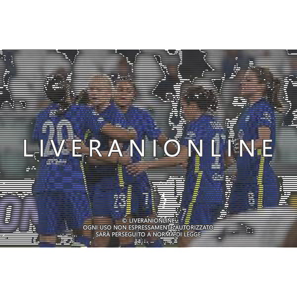 Torino 13.10.2021 Stadio Allianz Stadium ©Manuela Viganti/Agenzia Aldo Liverani Juventus vs Chelsea Champions League Women\'s 2021/2022 Nella foto: esultanza del chelsea dopo il gol di pernille harder