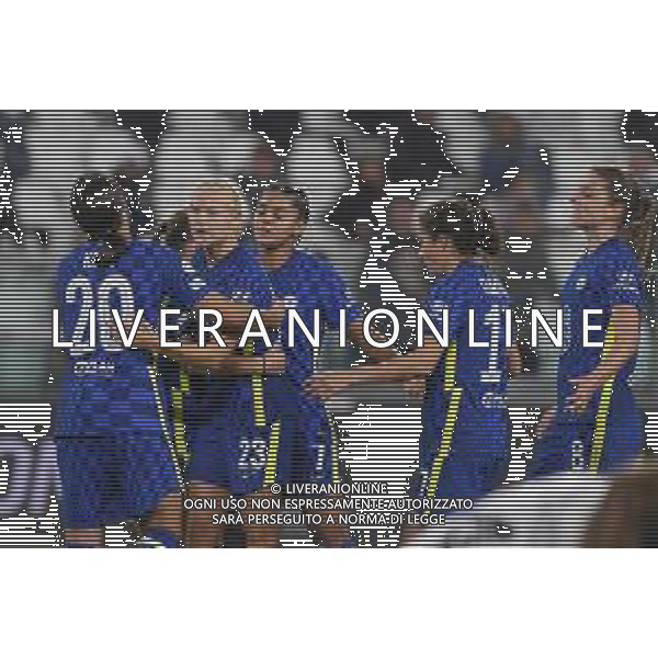 Torino 13.10.2021 Stadio Allianz Stadium ©Manuela Viganti/Agenzia Aldo Liverani Juventus vs Chelsea Champions League Women\'s 2021/2022 Nella foto: esultanza del chelsea dopo il gol di pernille harder