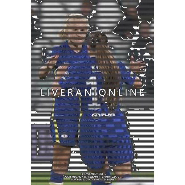 Torino 13.10.2021 Stadio Allianz Stadium ©Manuela Viganti/Agenzia Aldo Liverani Juventus vs Chelsea Champions League Women\'s 2021/2022 Nella foto: esultanza del chelsea dopo il gol di pernille harder