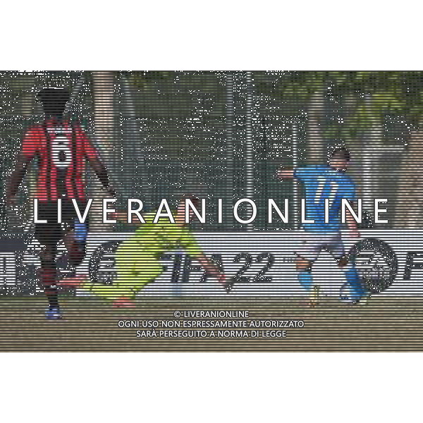 ¬© TVRG Antonio Cioffi (Napoli) segna il gol dell\'1 a 0 Milan vs Napoli Campionato Primavera 1 TIM - 5a giornata Milano 15-10-2021 centro sportivo Peppino Vismara foto Roberto Garavaglia/ag. Aldo Liverani sas/AGENZIA ALDO LIVERANI SAS