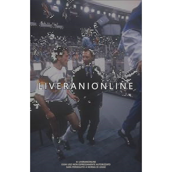 RETROSPETTIVA FRANZ BECKENBAUER CALCIATORE NELLA FOTO FRANZ BECKENBAUER ALLENATORE NAZIONALE GERMANIA OVEST NELL\'ANNO 1988 CON LOTHAR MATTHAUS AG ALDO LIVERANI SAS