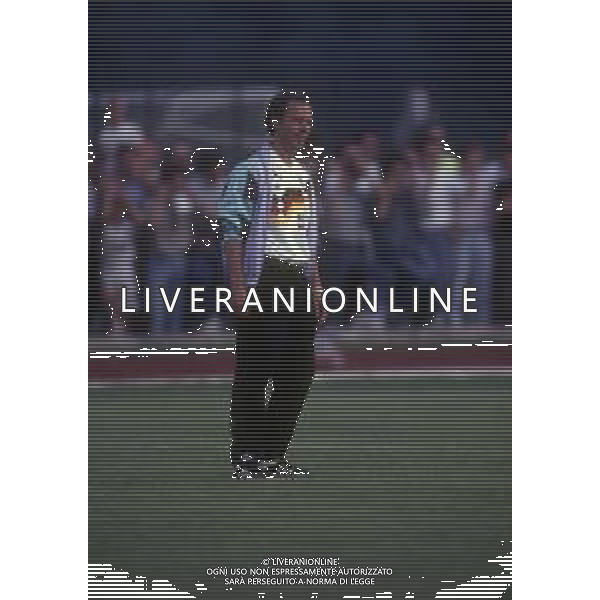 RETROSPETTIVA FRANZ BECKENBAUER CALCIATORE NELLA FOTO FRANZ BECKENBAUER ALLENATORE NAZIONALE GERMANIA OVEST NELL\'ANNO 1990 AI MONDIALI DI ITALIA 90 AG ALDO LIVERANI SAS 