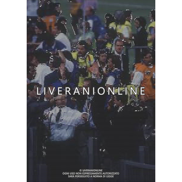 RETROSPETTIVA FRANZ BECKENBAUER CALCIATORE NELLA FOTO FRANZ BECKENBAUER ALLENATORE NAZIONALE GERMANIA OVEST NELL\'ANNO 1990 AI MONDIALI DI ITALIA 90 AG ALDO LIVERANI SAS