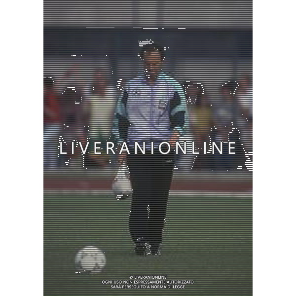 RETROSPETTIVA FRANZ BECKENBAUER CALCIATORE NELLA FOTO FRANZ BECKENBAUER ALLENATORE NAZIONALE GERMANIA OVEST NELL\'ANNO 1990 AI MONDIALI DI ITALIA 90 AG ALDO LIVERANI SAS