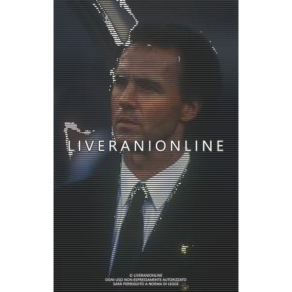 RETROSPETTIVA FRANZ BECKENBAUER CALCIATORE NELLA FOTO FRANZ BECKENBAUER ALLENATORE NAZIONALE GERMANIA OVEST NELL\'ANNO 1990 AI MONDIALI DI ITALIA 90 AG ALDO LIVERANI SAS