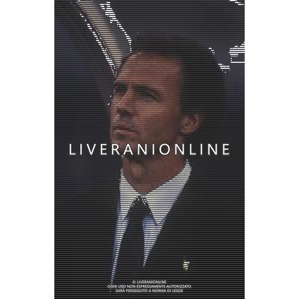 RETROSPETTIVA FRANZ BECKENBAUER CALCIATORE NELLA FOTO FRANZ BECKENBAUER ALLENATORE NAZIONALE GERMANIA OVEST NELL\'ANNO 1990 AI MONDIALI DI ITALIA 90 AG ALDO LIVERANI SAS