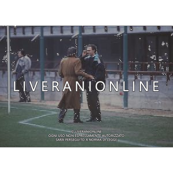 RETROSPETTIVA FRANZ BECKENBAUER CALCIATORE NELLA FOTO FRANZ BECKENBAUER ALLENATORE MARSIGLIA CALCIO NELL\'ANNO 1991 CON BERNARD TAPIE PRESIDENTE MARSIGLIA CALCIO AG ALDO LIVERANI SAS