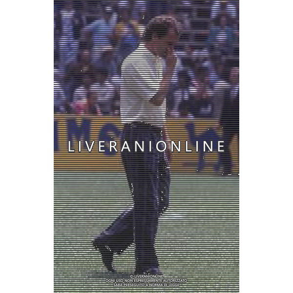 RETROSPETTIVA FRANZ BECKENBAUER CALCIATORE NELLA FOTO FRANZ BECKENBAUER ALLENATORE NAZIONALE GERMANIA OVEST NELL\'ANNO 1986 AI MONDIALI DI CALCIO MESSICO 86 AG ALDO LIVERANI SAS 