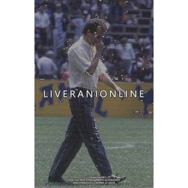 RETROSPETTIVA FRANZ BECKENBAUER CALCIATORE NELLA FOTO FRANZ BECKENBAUER ALLENATORE NAZIONALE GERMANIA OVEST NELL\'ANNO 1986 AI MONDIALI DI CALCIO MESSICO 86 AG ALDO LIVERANI SAS 