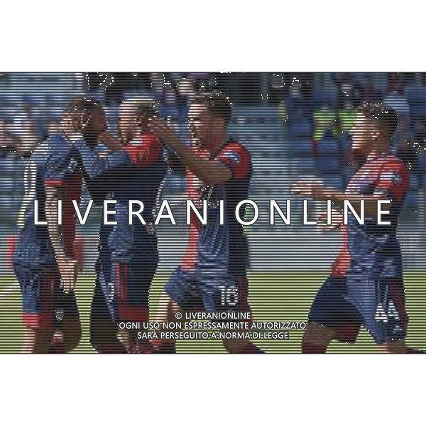 17-10-2021. Cagliari Calcio - U.C. Sampdoria. 8° giornata Serie A calcio 2021-2022. Italia, Sardegna, Cagliari, Stadio Unipol Domus. Salvatore Moi/Aldo Liverani s.a.s. Nella foto: esultanza dopo il gol di Joao Pedro Cagliari ©MOI/AGENZIA ALDO LIVERANI SAS