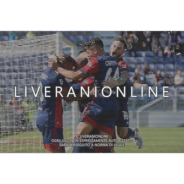 17-10-2021. Cagliari Calcio - U.C. Sampdoria. 8° giornata Serie A calcio 2021-2022. Italia, Sardegna, Cagliari, Stadio Unipol Domus. Salvatore Moi/Aldo Liverani s.a.s. Nella foto: esultanza dopo il gol di Joao Pedro Cagliari ©MOI/AGENZIA ALDO LIVERANI SAS
