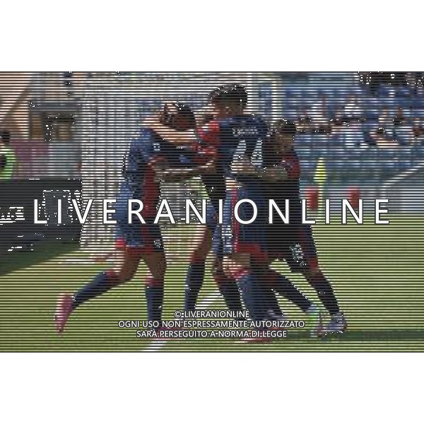 17-10-2021. Cagliari Calcio - U.C. Sampdoria. 8° giornata Serie A calcio 2021-2022. Italia, Sardegna, Cagliari, Stadio Unipol Domus. Salvatore Moi/Aldo Liverani s.a.s. Nella foto: esultanza dopo il gol di Joao Pedro Cagliari ©MOI/AGENZIA ALDO LIVERANI SAS