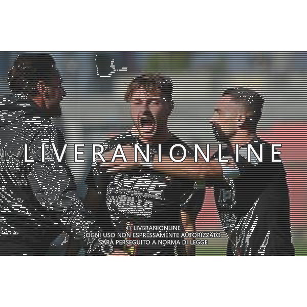 ¬© TVRG Giacomo Calo\' (Benevento) esulta dopo il gol dell\'1 a 0 Cremonese vs Benevento Campionato Serie BKT - 8a giornata Cremona 17-10-2021 Stadio Giovanni Zini foto Roberto Garavaglia/ag. Aldo Liverani sas/AGENZIA ALDO LIVERANI SAS