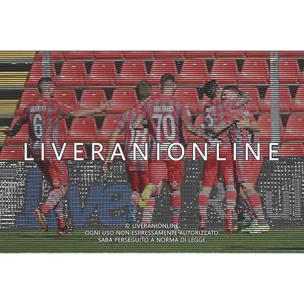 © TVRG esultanza Cremonese dopo il gol dell\'1 a 1 Cremonese vs Benevento Campionato Serie BKT - 8a giornata Cremona 17-10-2021 Stadio Giovanni Zini foto Roberto Garavaglia/ag. Aldo Liverani sas/AGENZIA ALDO LIVERANI SAS