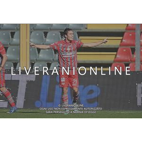 © TVRG Nicolo\' Fagioli (Cremonese) esulta dopo il gol dell\'1 a 1 Cremonese vs Benevento Campionato Serie BKT - 8a giornata Cremona 17-10-2021 Stadio Giovanni Zini foto Roberto Garavaglia/ag. Aldo Liverani sas/AGENZIA ALDO LIVERANI SAS