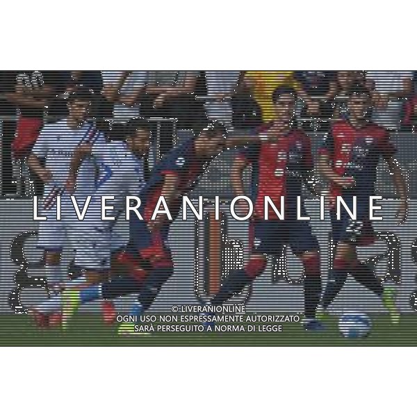 17-10-2021. Cagliari Calcio - U.C. Sampdoria. 8° giornata Serie A calcio 2021-2022. Italia, Sardegna, Cagliari, Stadio Unipol Domus. Salvatore Moi/Aldo Liverani s.a.s. Nella foto: il gol di Martin Caceres Cagliari ©MOI/AGENZIA ALDO LIVERANI SAS