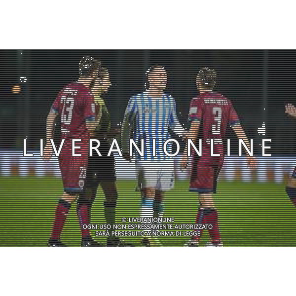 GriffoniE/LMedia - AS Cittadella vs SPAL - Italian Football Championship League BKT 2021/2022 17 October 2021 - Pier Cesare Tombolato stadium, Cittadella (PD), Italy Photo showing: Salvatore Esposito (SPAL) rage against Amedeo Benedetti (Cittadella) @GriffoniE/LMedia/AGENZIA ALDO LIVERANI SAS