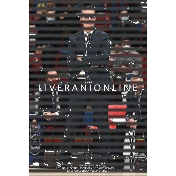 © TVRG Walter De Raffaele allenatore Venezia AX Armani Exchange Milano vs Umana Reyer Venezia Campionato Serie A Unipolsai - 4a giornata regular season Assago (MI) 17-10-2021 Mediolanum Forum foto Roberto Garavaglia/ag. Aldo Liverani sas