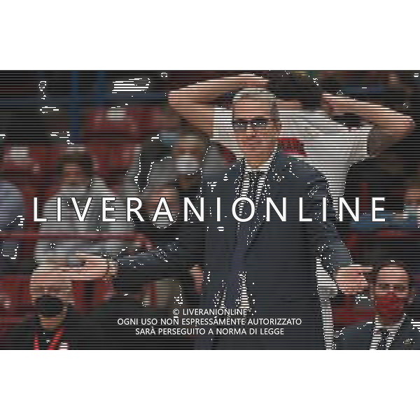 © TVRG Walter De Raffaele allenatore Venezia AX Armani Exchange Milano vs Umana Reyer Venezia Campionato Serie A Unipolsai - 4a giornata regular season Assago (MI) 17-10-2021 Mediolanum Forum foto Roberto Garavaglia/ag. Aldo Liverani sas