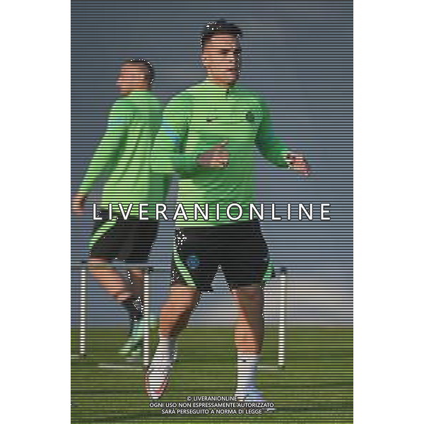 © TVRG Allenamento Inter nella foto Lautaro Martinez Appiano Gentile (CO) 18-10-2021 Centro sportivo Suning in memoria di Angelo Moratti Allenamento dell\'Inter in preparazione della gara contro lo Sheriff Tiraspol valevole per la 3a giornata del gruppo D della fase a gironi della UEFA Champions League foto Roberto Garavaglia/ag. Aldo Liverani sas/AGENZIA ALDO LIVERANI SAS