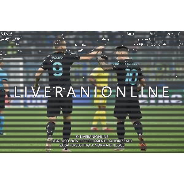esultanza Inter dopo il gol dell\'1 a 0 Edin Dzeko con lautaro martinez Inter vs Sheriff Tiraspol UEFA Champions League fase a gironi 3a giornata - gruppo D Milano 19-10-2021 Stadio Giuseppe Meazza - San Siro foto Roberto Garavaglia/ag. Aldo Liverani sas /AGENZIA ALDO LIVERANI SAS