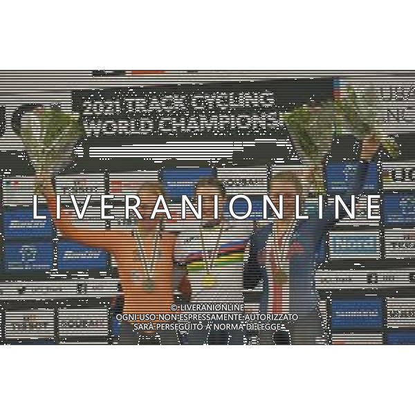 20-10-2021 World Championships Elite Women Track; Giornata 01; 2021, Italia; 2021, Olanda; 2021, Usa; Fidanza, Martina; Van Der Duin, Maike; Valente, Jennifer; Roubaix; ©SIROTTI/AGENZIA ALDO LIVERANI SAS
