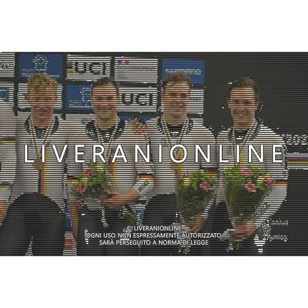 20-10-2021 World Championships Elite Track; Giornata 01; 2021, Germany; Schroeter, Nik; Boetticher, Stefan; Eilers, Joachim; Roubaix; ©SIROTTI/AGENZIA ALDO LIVERANI SAS
