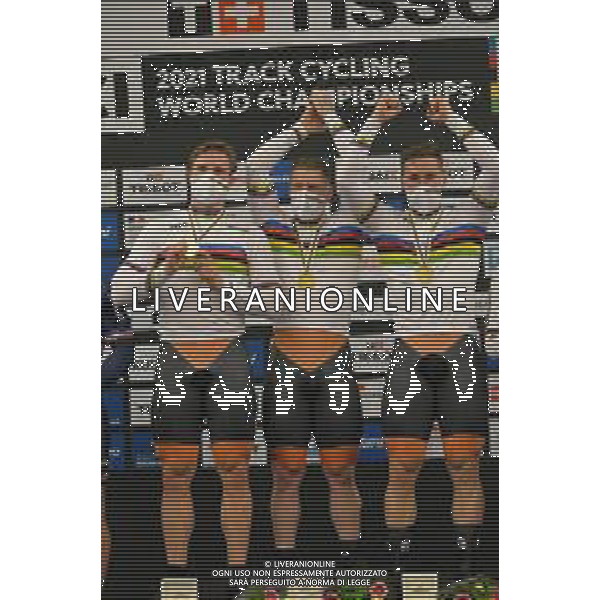 20-10-2021 World Championships Elite Track; Giornata 01; 2021, Olanda; Van Den Berg, Roy; Lavreysen, Harrie; Hoogland, Jeffrey; Roubaix; ©SIROTTI/AGENZIA ALDO LIVERANI SAS