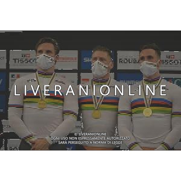 20-10-2021 World Championships Elite Track; Giornata 01; 2021, Olanda; Van Den Berg, Roy; Lavreysen, Harrie; Hoogland, Jeffrey; Roubaix; ©SIROTTI/AGENZIA ALDO LIVERANI SAS
