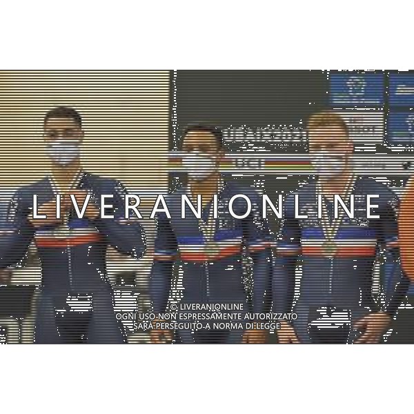 20-10-2021 World Championships Elite Track; Giornata 01; 2021, France; Grengbo, Florian; Vigier, Sebastien; Helal, Rayan; Roubaix; ©SIROTTI/AGENZIA ALDO LIVERANI SAS