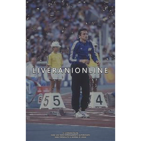 RETROSPETTIVA PIER FRANCESCO PAVONI ATLETICA NELLA FOTO PIER FRANCESCO PAVONI NELL\'ANNO 1982 AG ALDO LIVERANI SAS