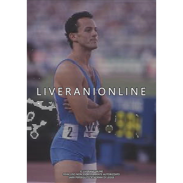 RETROSPETTIVA PIER FRANCESCO PAVONI ATLETICA NELLA FOTO PIER FRANCESCO PAVONI AI MONDIALI DI ATLETICA A ROMA NELL\'ANNO 1987 AG ALDO LIVERANI SAS 