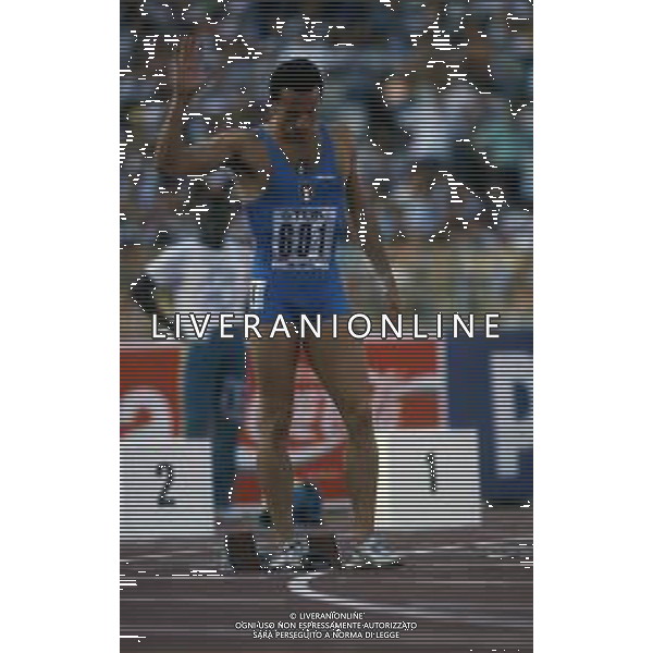 RETROSPETTIVA PIER FRANCESCO PAVONI ATLETICA NELLA FOTO PIER FRANCESCO PAVONI AI MONDIALI DI ATLETICA A ROMA NELL\'ANNO 1987 AG ALDO LIVERANI SAS 