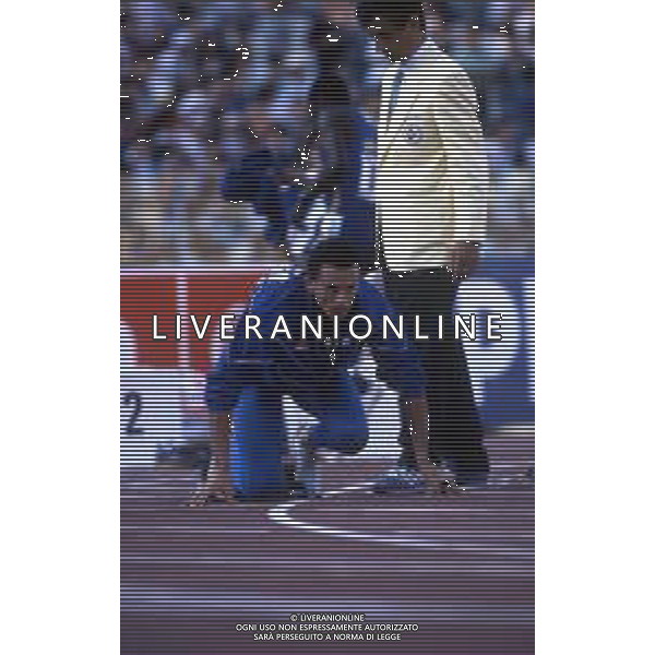 RETROSPETTIVA PIER FRANCESCO PAVONI ATLETICA NELLA FOTO PIER FRANCESCO PAVONI AI MONDIALI DI ATLETICA A ROMA NELL\'ANNO 1987 AG ALDO LIVERANI SAS 