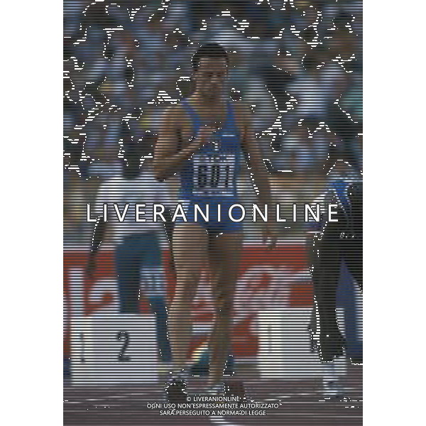 RETROSPETTIVA PIER FRANCESCO PAVONI ATLETICA NELLA FOTO PIER FRANCESCO PAVONI AI MONDIALI DI ATLETICA A ROMA NELL\'ANNO 1987 AG ALDO LIVERANI SAS 