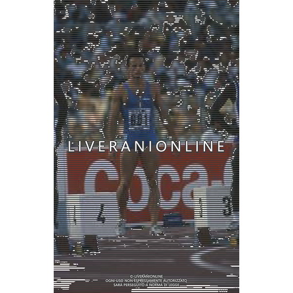 RETROSPETTIVA PIER FRANCESCO PAVONI ATLETICA NELLA FOTO PIER FRANCESCO PAVONI AI MONDIALI DI ATLETICA A ROMA NELL\'ANNO 1987 AG ALDO LIVERANI SAS 