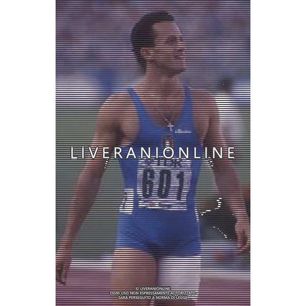 RETROSPETTIVA PIER FRANCESCO PAVONI ATLETICA NELLA FOTO PIER FRANCESCO PAVONI AI MONDIALI DI ATLETICA A ROMA NELL\'ANNO 1987 AG ALDO LIVERANI SAS 