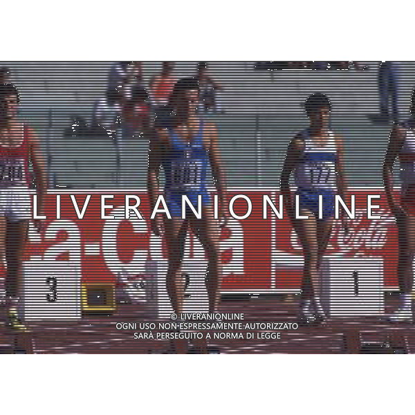 RETROSPETTIVA PIER FRANCESCO PAVONI ATLETICA NELLA FOTO PIER FRANCESCO PAVONI AI MONDIALI DI ATLETICA A ROMA NELL\'ANNO 1987 AG ALDO LIVERANI SAS 