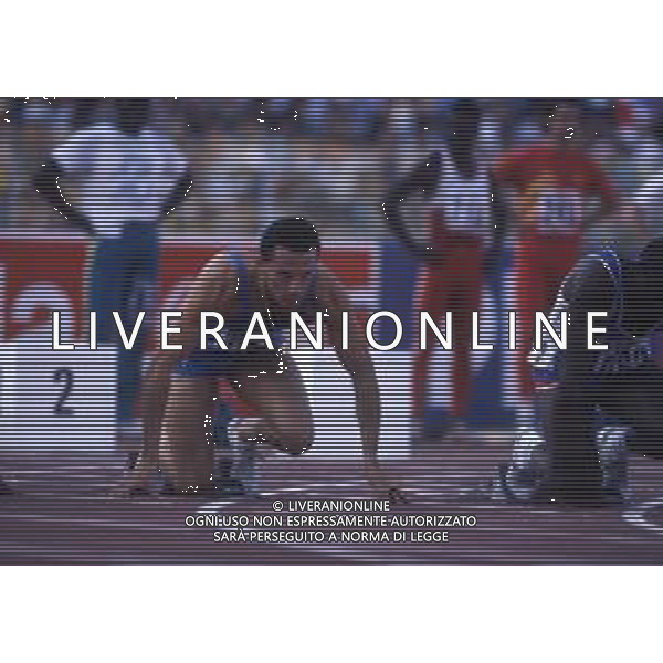RETROSPETTIVA PIER FRANCESCO PAVONI ATLETICA NELLA FOTO PIER FRANCESCO PAVONI AI MONDIALI DI ATLETICA A ROMA NELL\'ANNO 1987 AG ALDO LIVERANI SAS 