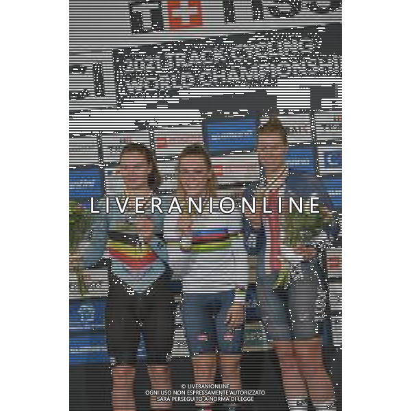 21-10-2021 World Championships Elite Women Track; Giornata 02; 2021, Italia; 2021, Belgium; 2021, Usa; Paternoster, Letizia; Kopecky, Lotte; Valente, Jennifer; Roubaix; ©SIROTTI/AGENZIA ALDO LIVERANI SAS