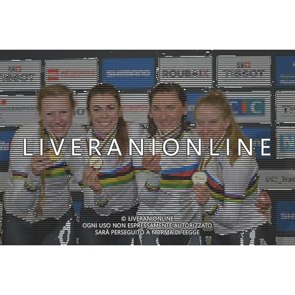 21-10-2021 World Championships Elite Women Track; Giornata 02; 2021, Germany; Brausse, Franziska; Brennauer, Lisa; Suessemilch, Laura; Kroger, Mieke; Roubaix; ©SIROTTI/AGENZIA ALDO LIVERANI SAS