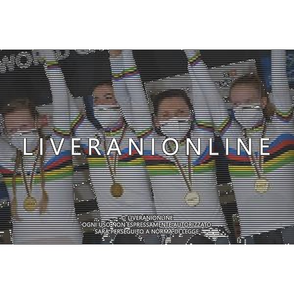 21-10-2021 World Championships Elite Women Track; Giornata 02; 2021, Germany; Brausse, Franziska; Brennauer, Lisa; Suessemilch, Laura; Kroger, Mieke; Roubaix; ©SIROTTI/AGENZIA ALDO LIVERANI SAS