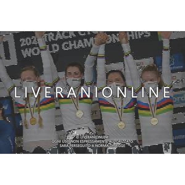 21-10-2021 World Championships Elite Women Track; Giornata 02; 2021, Germany; Brausse, Franziska; Brennauer, Lisa; Suessemilch, Laura; Kroger, Mieke; Roubaix; ©SIROTTI/AGENZIA ALDO LIVERANI SAS