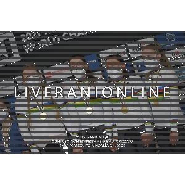 21-10-2021 World Championships Elite Women Track; Giornata 02; 2021, Germany; Brausse, Franziska; Brennauer, Lisa; Suessemilch, Laura; Kroger, Mieke; Roubaix; ©SIROTTI/AGENZIA ALDO LIVERANI SAS