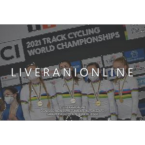 21-10-2021 World Championships Elite Women Track; Giornata 02; 2021, Germany; Brausse, Franziska; Brennauer, Lisa; Suessemilch, Laura; Kroger, Mieke; Roubaix; ©SIROTTI/AGENZIA ALDO LIVERANI SAS