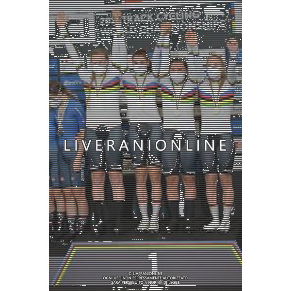 21-10-2021 World Championships Elite Women Track; Giornata 02; 2021, Germany; Brausse, Franziska; Brennauer, Lisa; Suessemilch, Laura; Kroger, Mieke; Roubaix; ©SIROTTI/AGENZIA ALDO LIVERANI SAS
