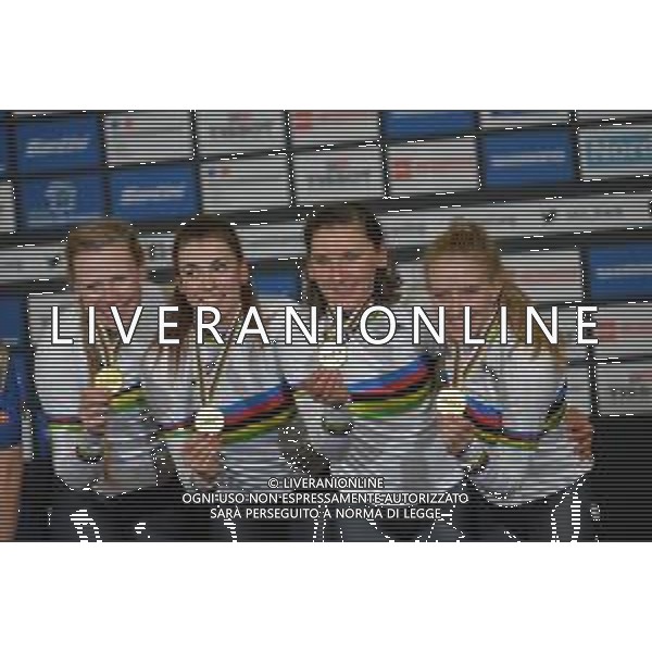 21-10-2021 World Championships Elite Women Track; Giornata 02; 2021, Germany; Brausse, Franziska; Brennauer, Lisa; Suessemilch, Laura; Kroger, Mieke; Roubaix; ©SIROTTI/AGENZIA ALDO LIVERANI SAS