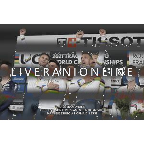 21-10-2021 World Championships Elite Track; Giornata 02; 2021, Italia; Ganna, Filippo; Consonni, Simone; Milan, Jonathan; Bertazzo, Liam; Lamon, Francesco; Roubaix; ©SIROTTI/AGENZIA ALDO LIVERANI SAS